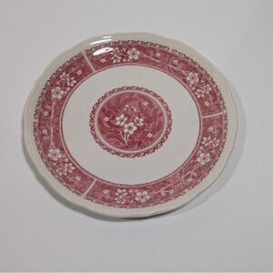 Syracuse Strawberry Hill Ceramic Dinner Plate Floral Red White Vintage